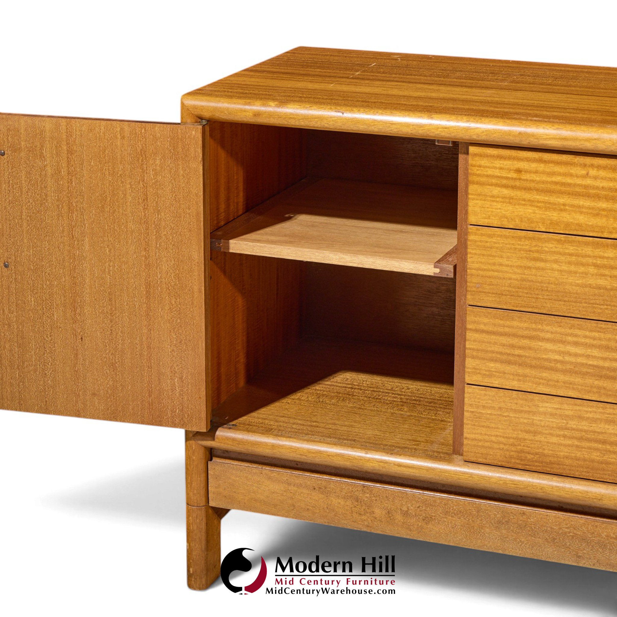 john keal for brown saltman mid century bleached mahogany credenza