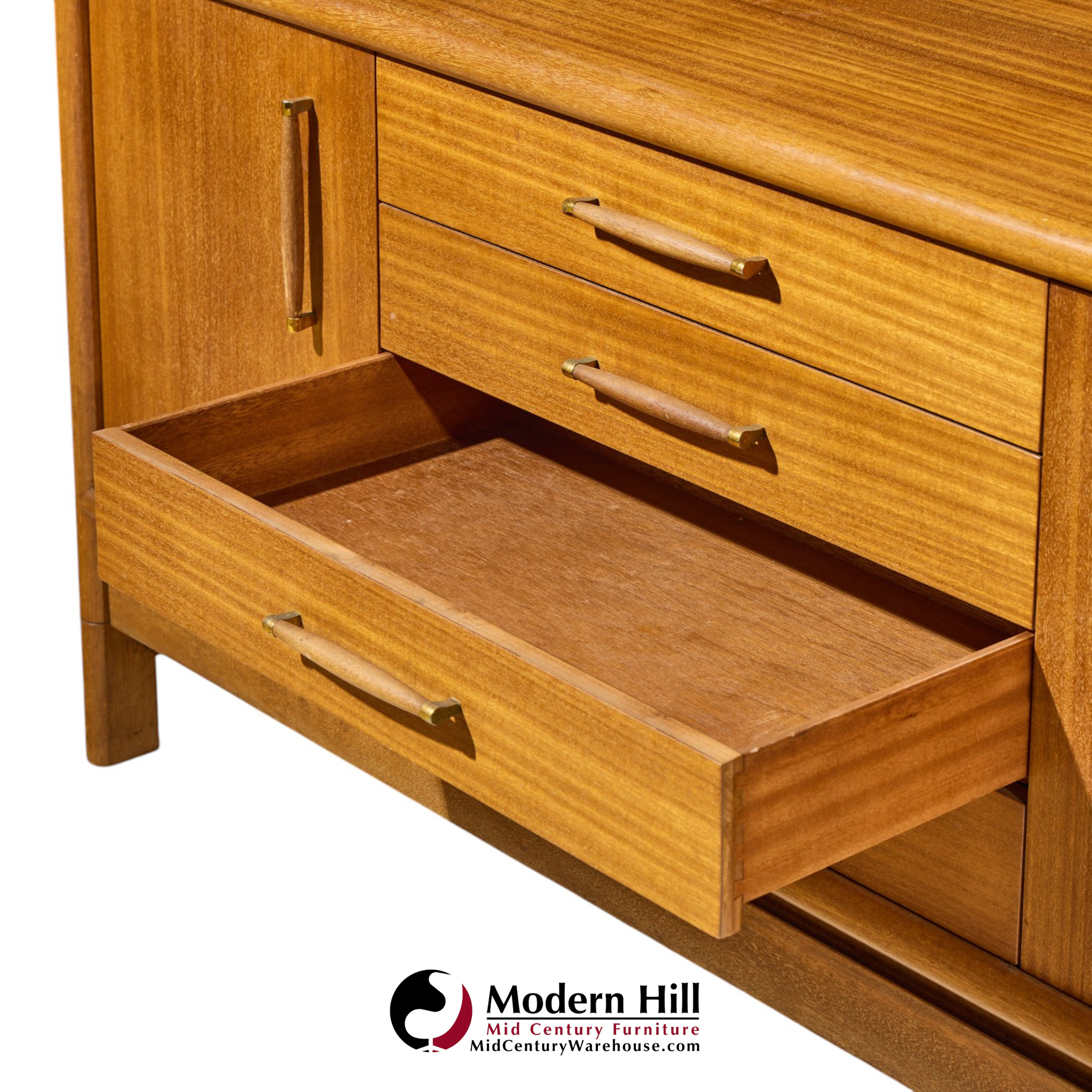 john keal for brown saltman mid century bleached mahogany credenza