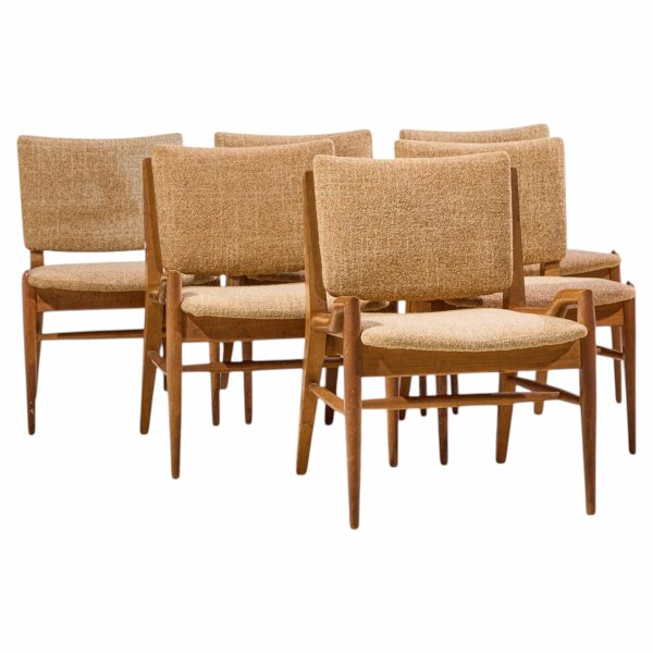 john keal for brown saltman mid century bleached mahogany dining chairs - set of 6