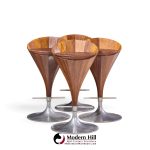 john mortensen for dyrlund mid century danish fountain barstools - set of 4