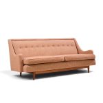 kipp stewart for drexel mid century walnut sofa