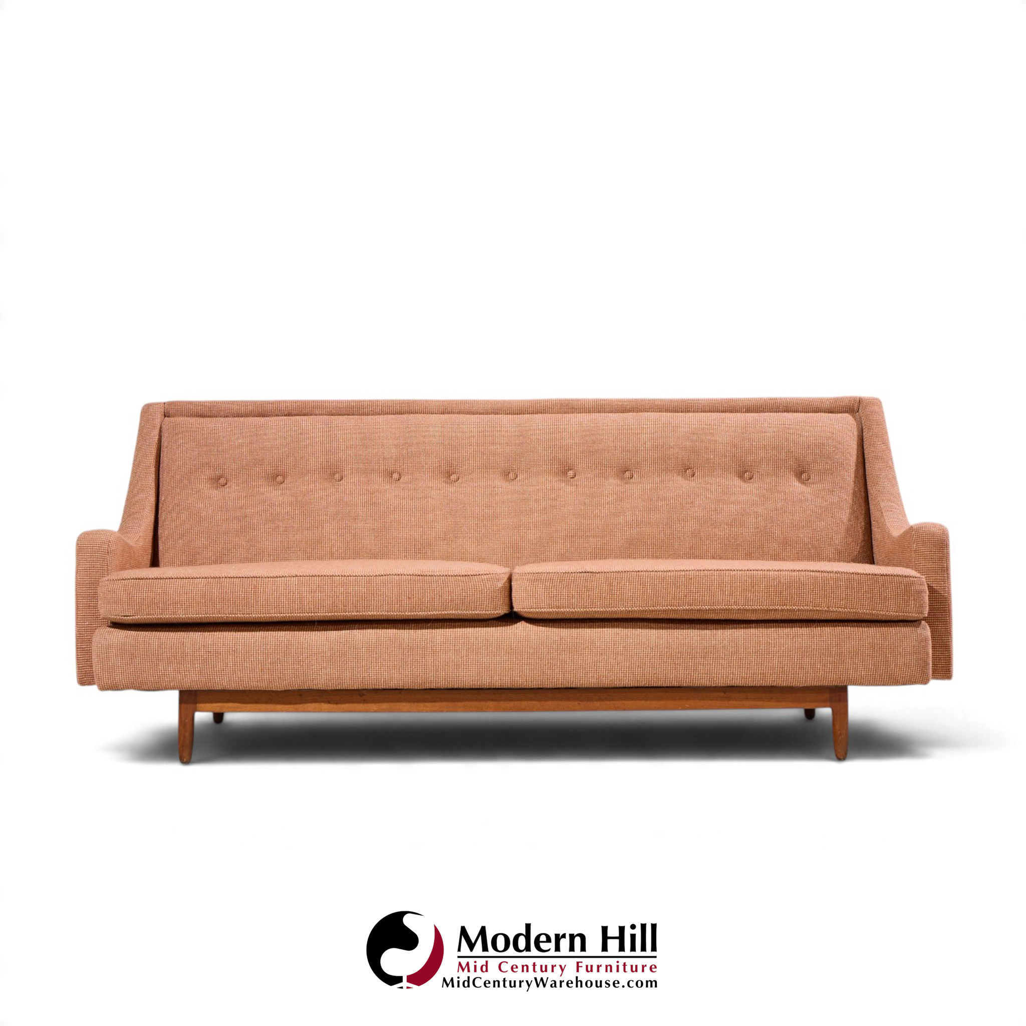 kipp stewart for drexel mid century walnut sofa