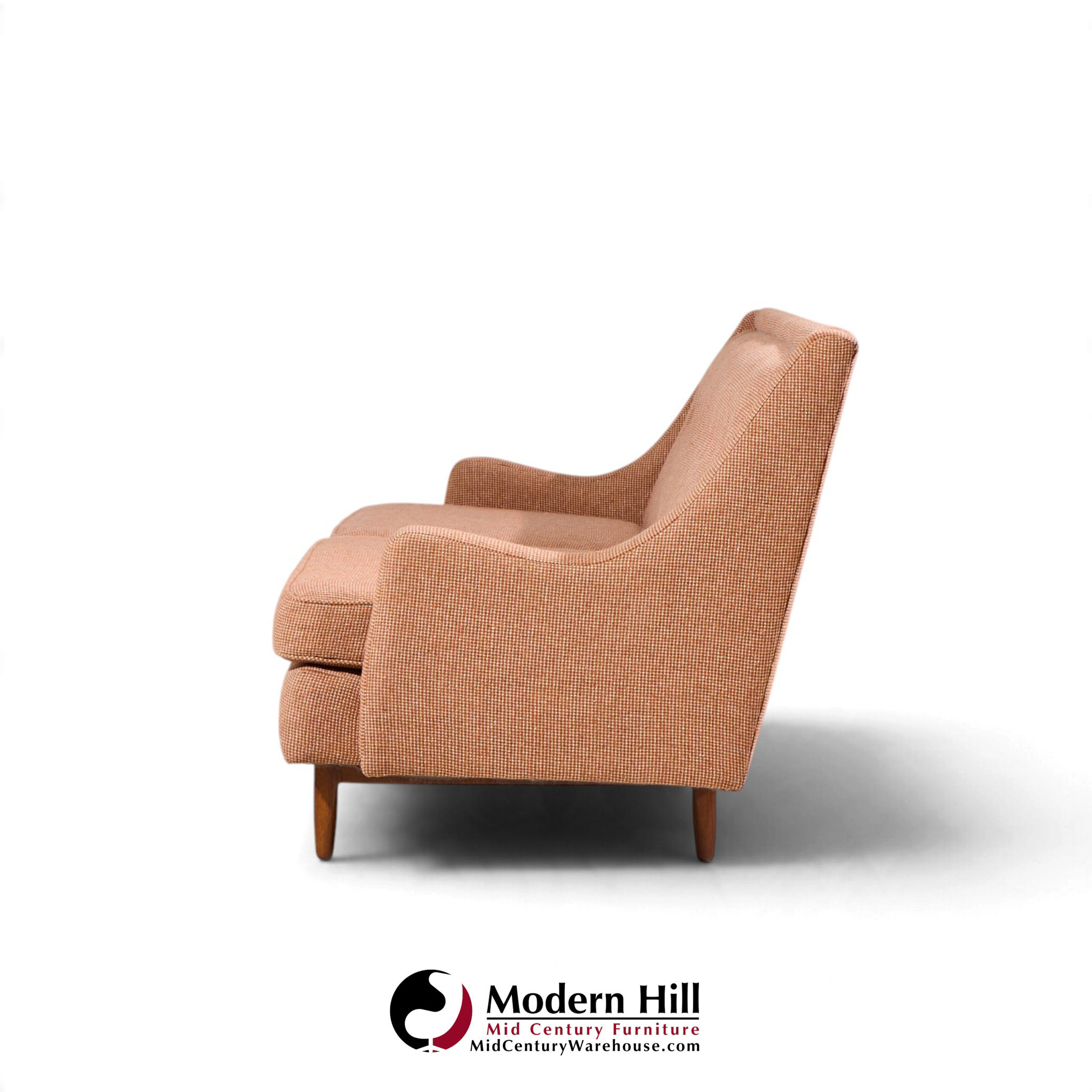 kipp stewart for drexel mid century walnut sofa