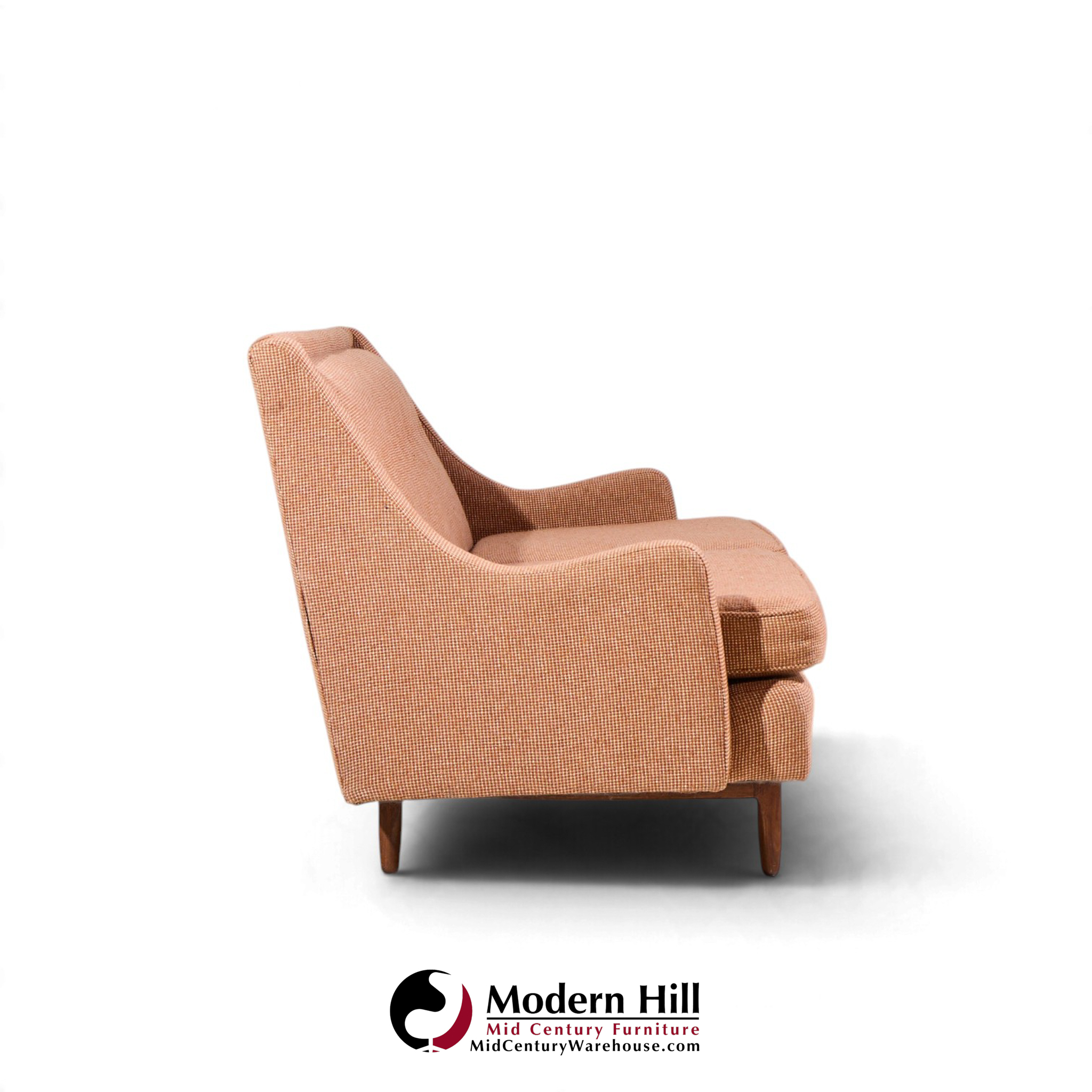 kipp stewart for drexel mid century walnut sofa