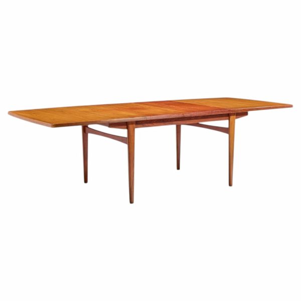 kurt Østervig style mid century danish rosewood expanding hidden leaf dining table with 2 leaves
