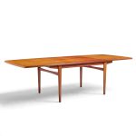 kurt Østervig style mid century danish rosewood expanding hidden leaf dining table with 2 leaves