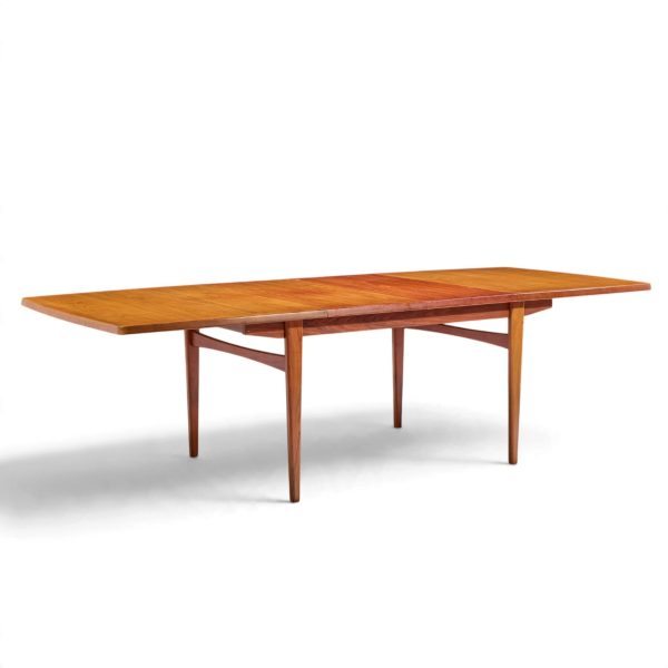 kurt Østervig style mid century danish rosewood expanding hidden leaf dining table with 2 leaves