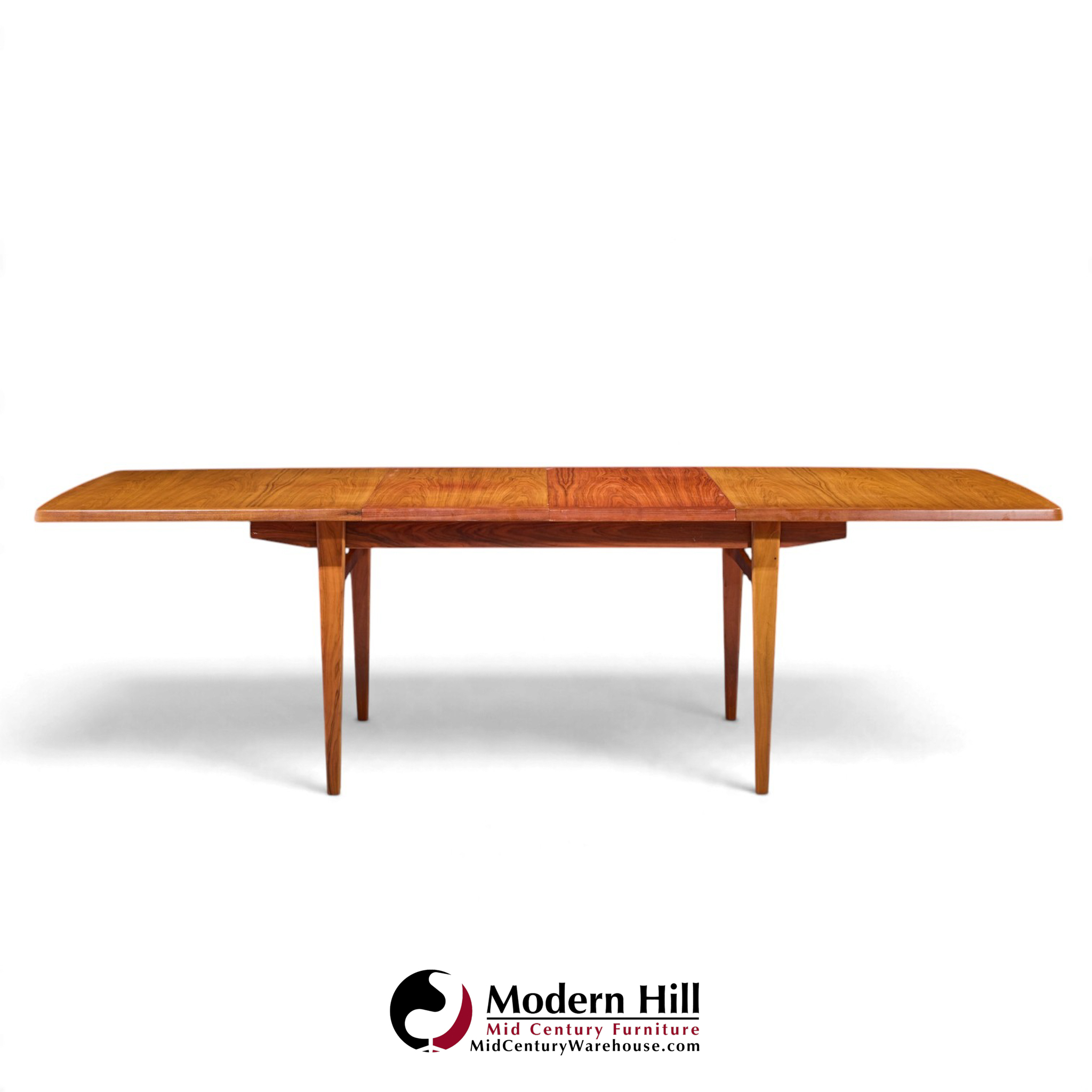 kurt Østervig style mid century danish rosewood expanding hidden leaf dining table with 2 leaves