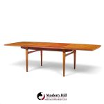 kurt Østervig style mid century danish rosewood expanding hidden leaf dining table with 2 leaves