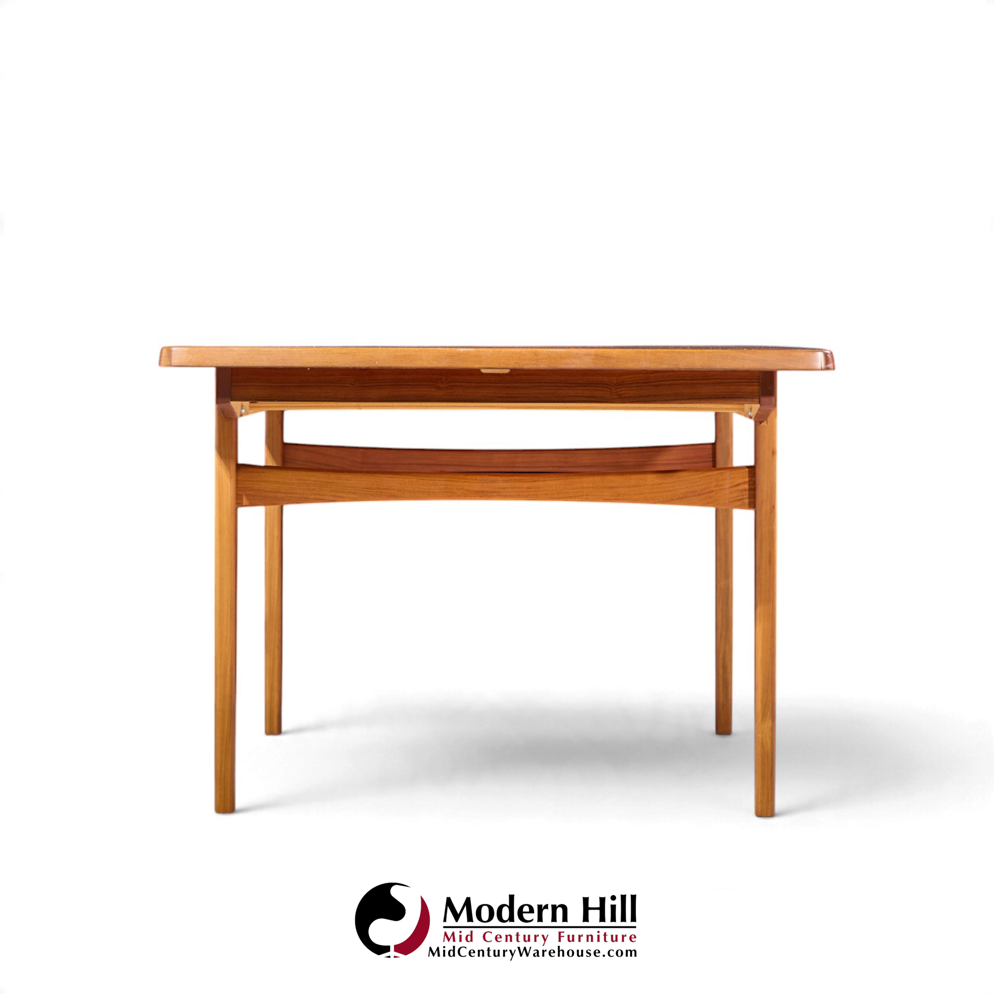 kurt Østervig style mid century danish rosewood expanding hidden leaf dining table with 2 leaves