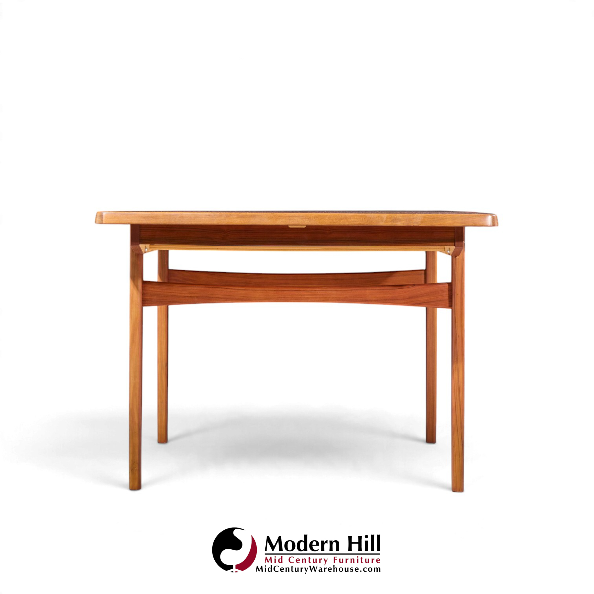 kurt Østervig style mid century danish rosewood expanding hidden leaf dining table with 2 leaves