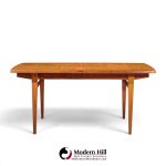 kurt Østervig style mid century danish rosewood expanding hidden leaf dining table with 2 leaves