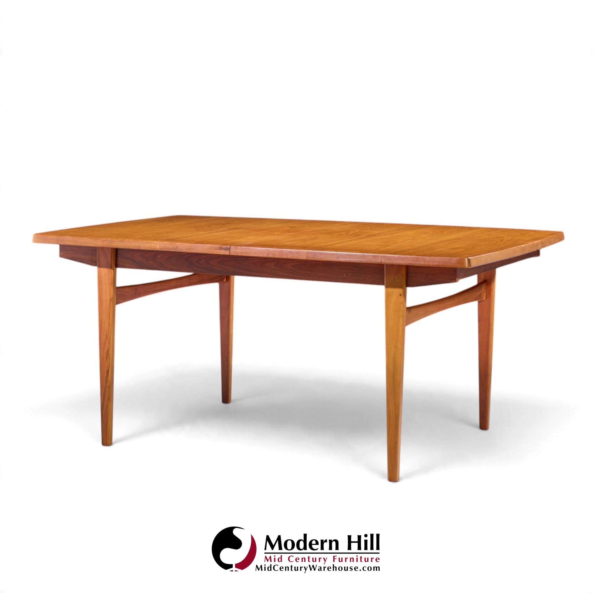 kurt Østervig style mid century danish rosewood expanding hidden leaf dining table with 2 leaves