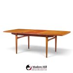 kurt Østervig style mid century danish rosewood expanding hidden leaf dining table with 2 leaves