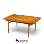 kurt Østervig style mid century danish rosewood expanding hidden leaf dining table with 2 leaves