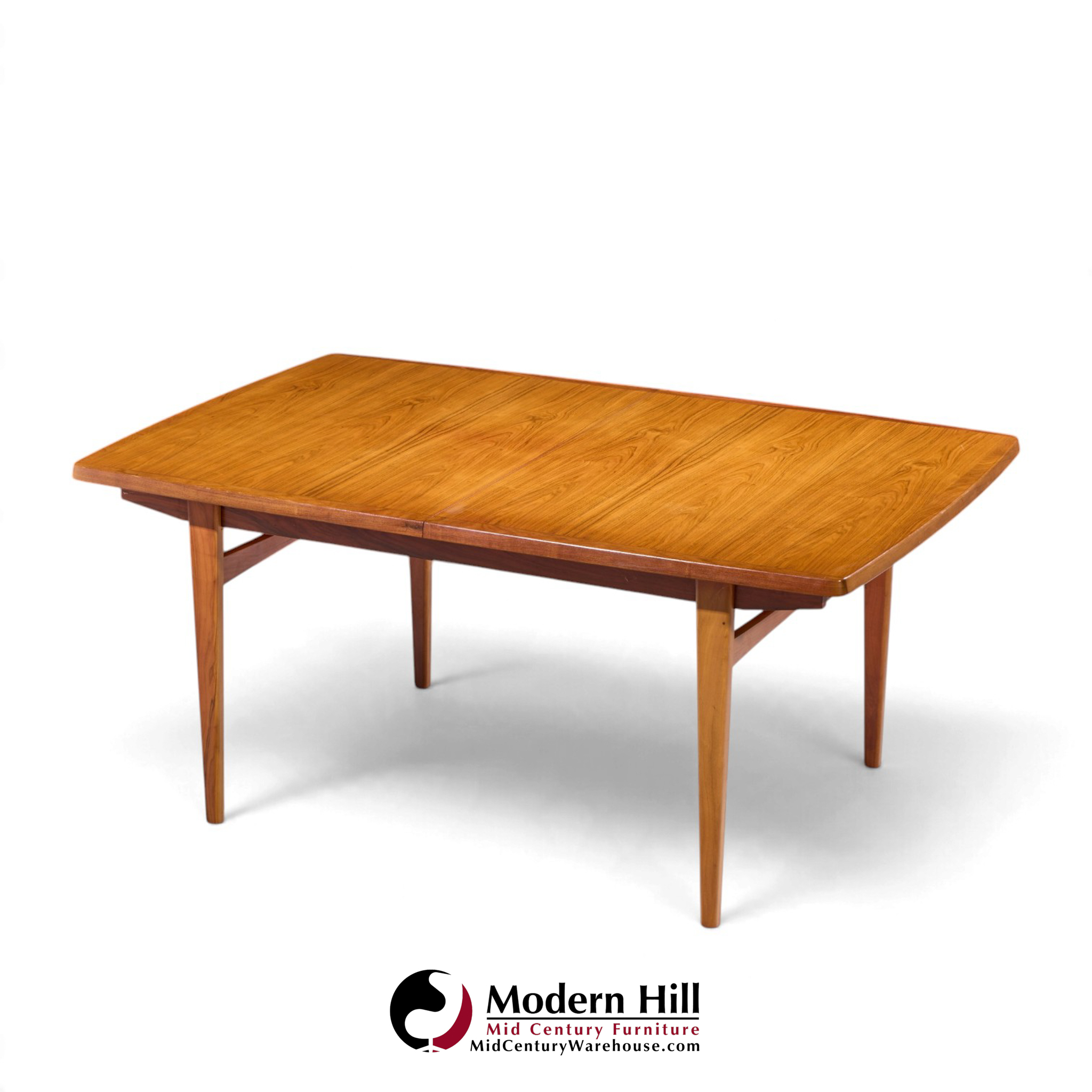 kurt Østervig style mid century danish rosewood expanding hidden leaf dining table with 2 leaves