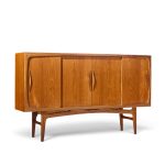 kurt Østervig style mid century danish sculptural teak high credenza