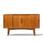 kurt Østervig style mid century danish sculptural teak high credenza
