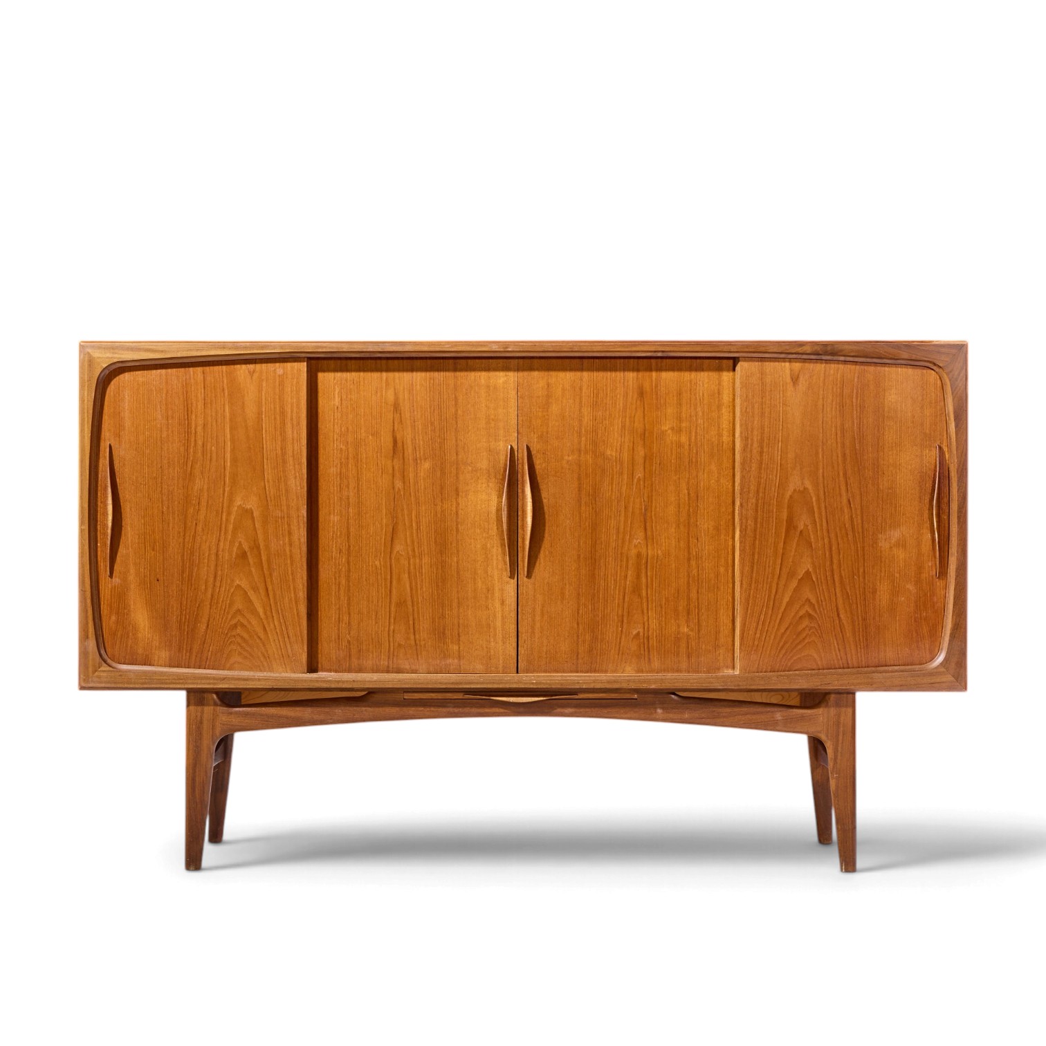 kurt Østervig style mid century danish sculptural teak high credenza