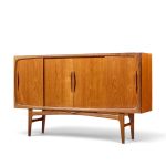 kurt Østervig style mid century danish sculptural teak high credenza