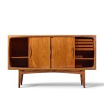 kurt Østervig style mid century danish sculptural teak high credenza