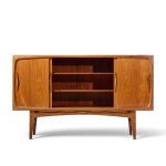 kurt Østervig style mid century danish sculptural teak high credenza