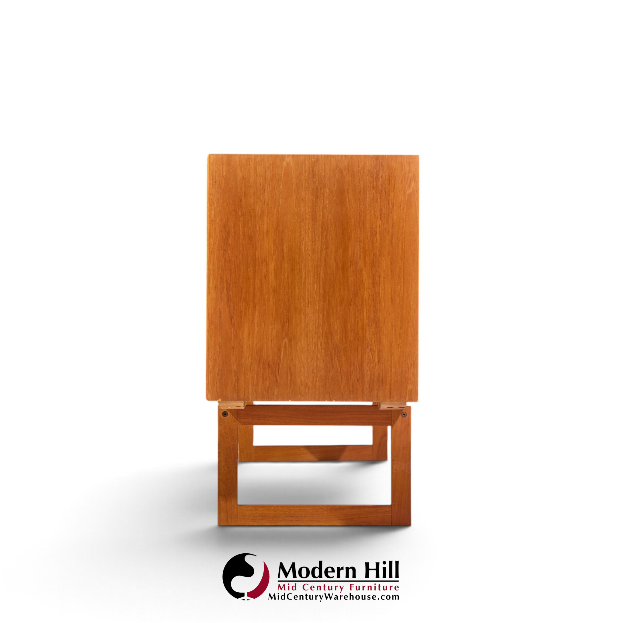 kurt Østervig style mid century danish teak sliding door credenza and hutch