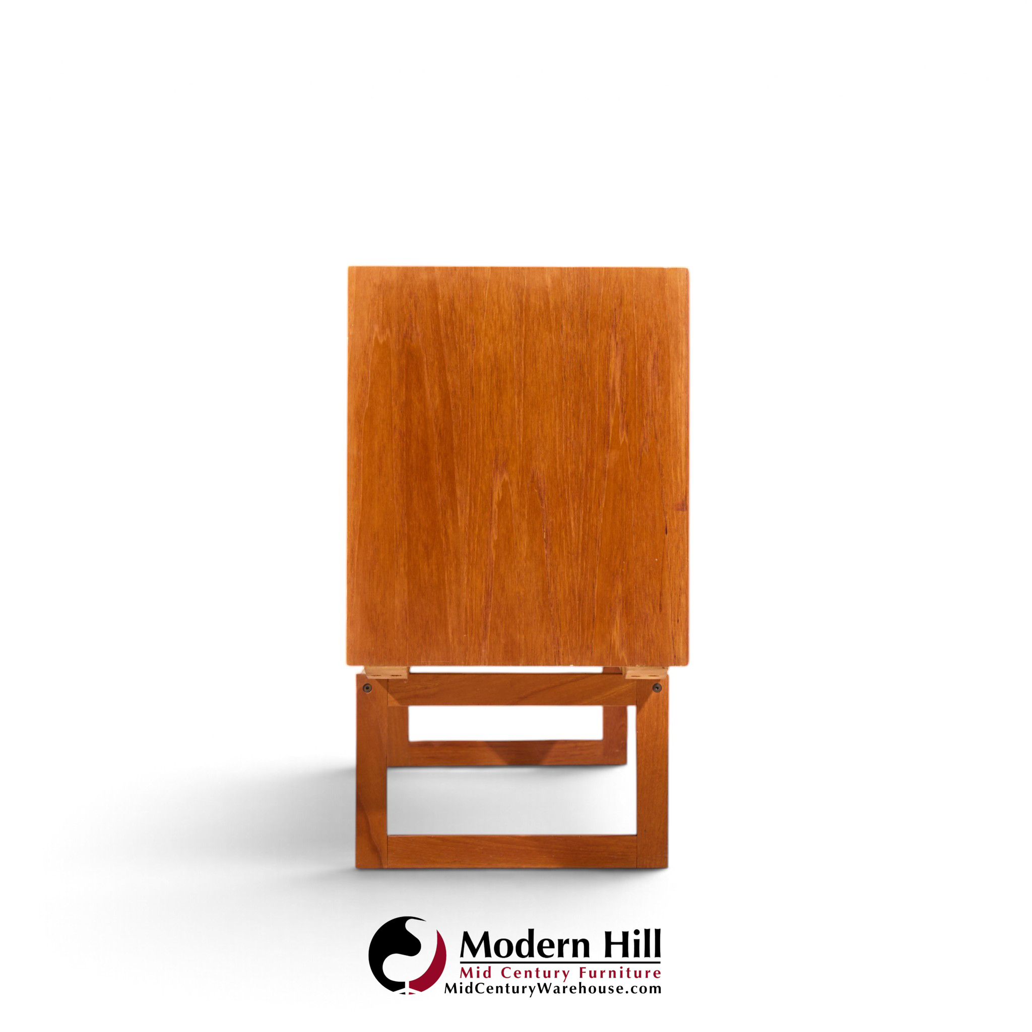 kurt Østervig style mid century danish teak sliding door credenza and hutch