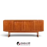 kurt Østervig style mid century danish teak sliding door credenza and hutch