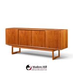 kurt Østervig style mid century danish teak sliding door credenza and hutch