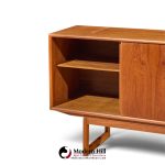 kurt Østervig style mid century danish teak sliding door credenza and hutch