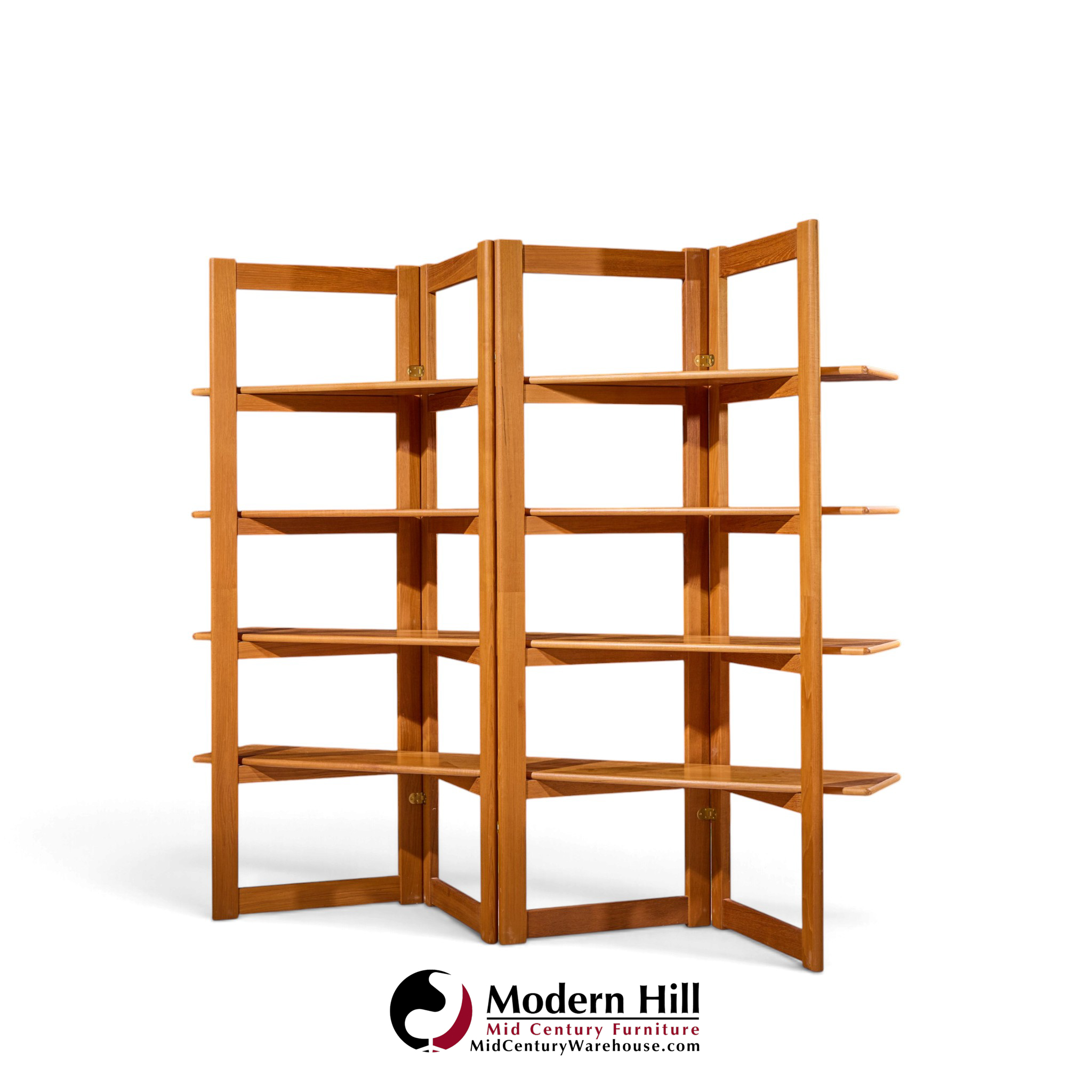 kurt Østervig style mid century teak bookshelf room divider