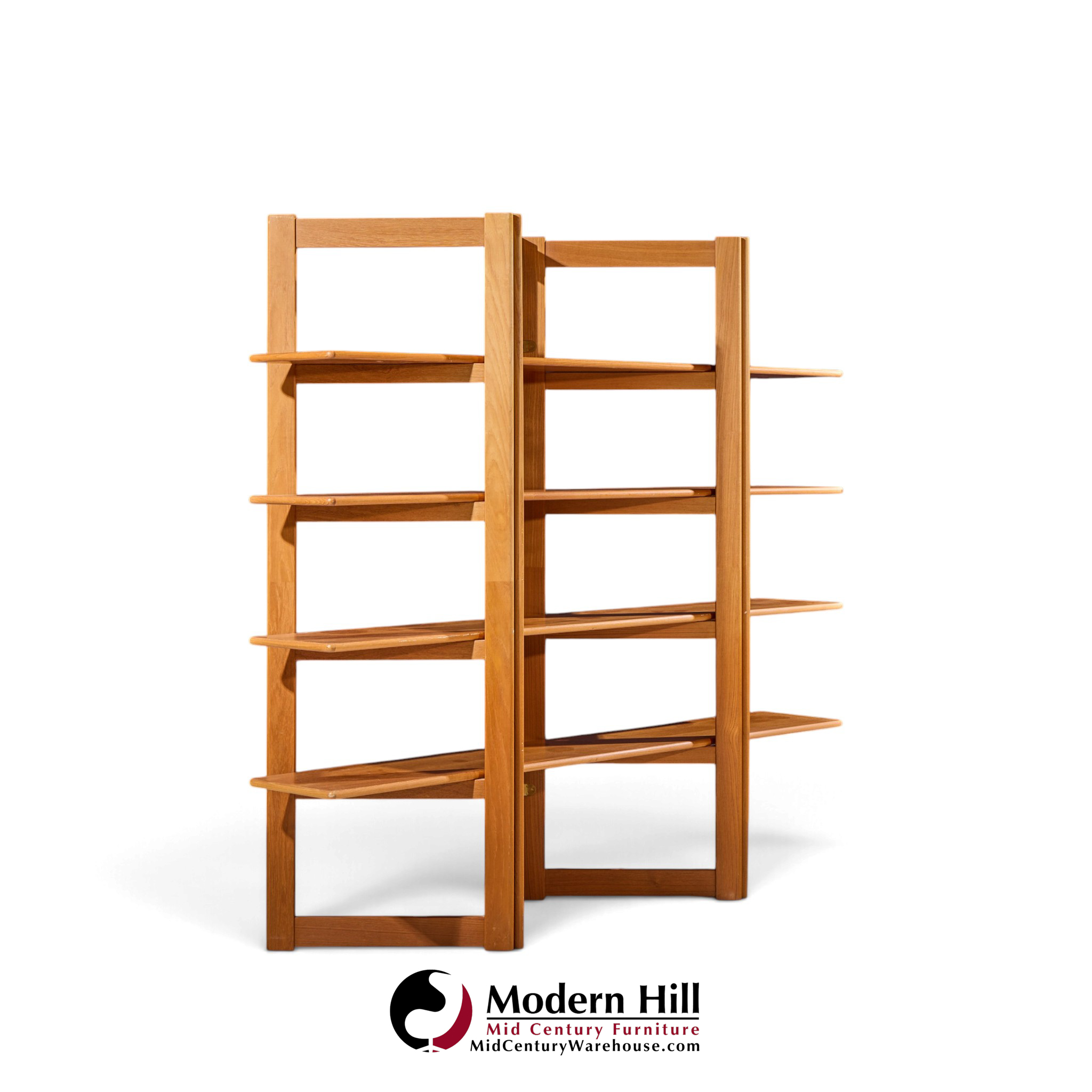 kurt Østervig style mid century teak bookshelf room divider
