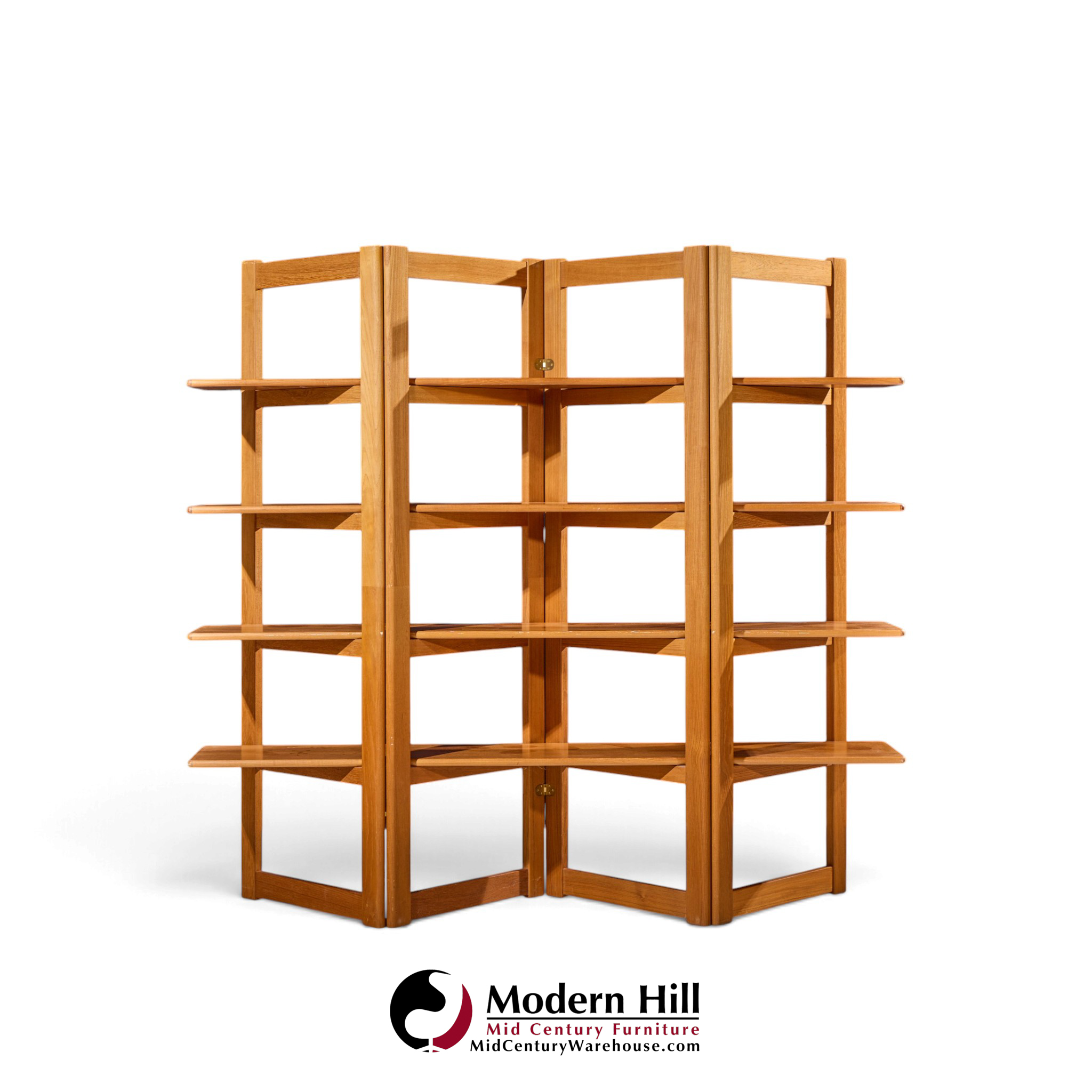 kurt Østervig style mid century teak bookshelf room divider