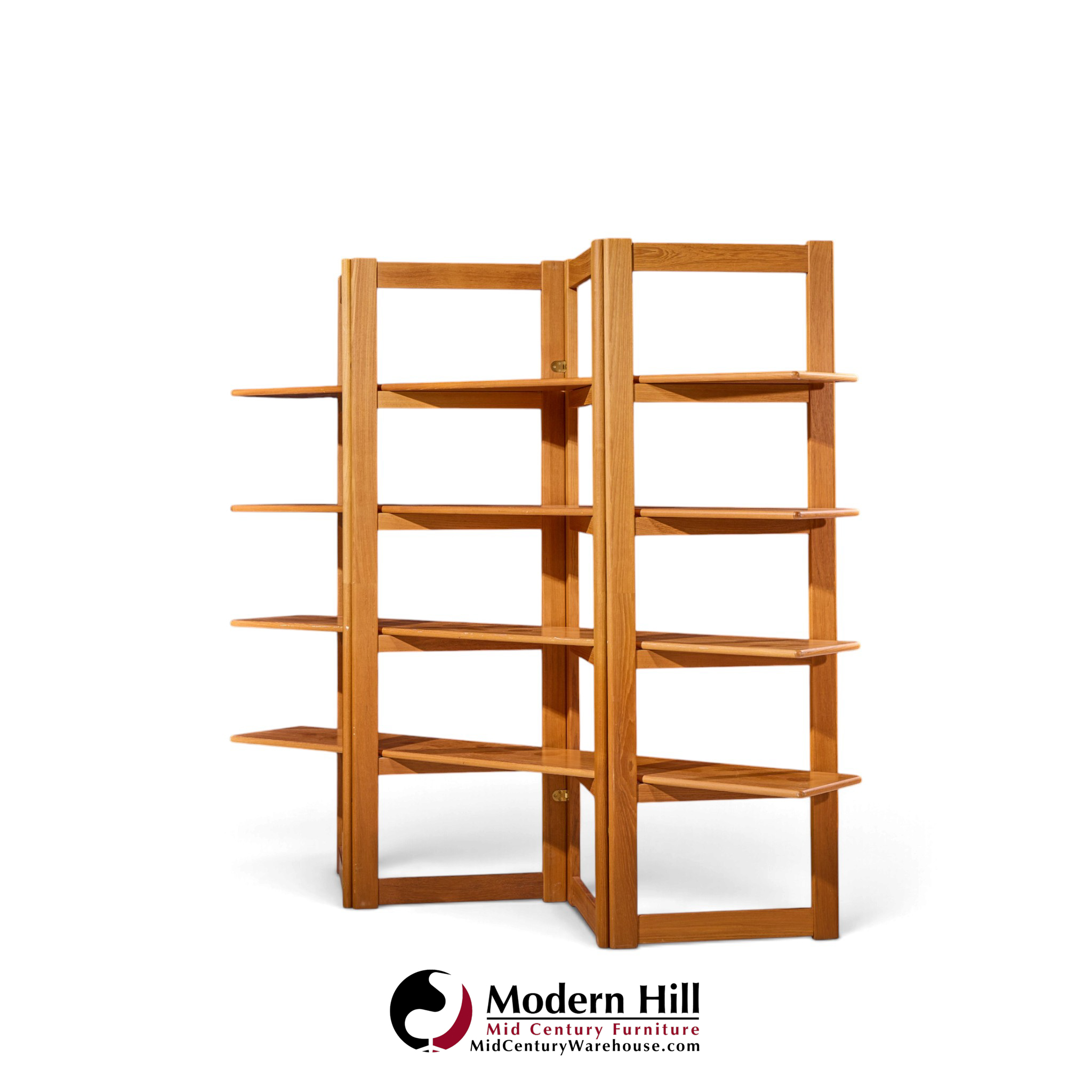 kurt Østervig style mid century teak bookshelf room divider