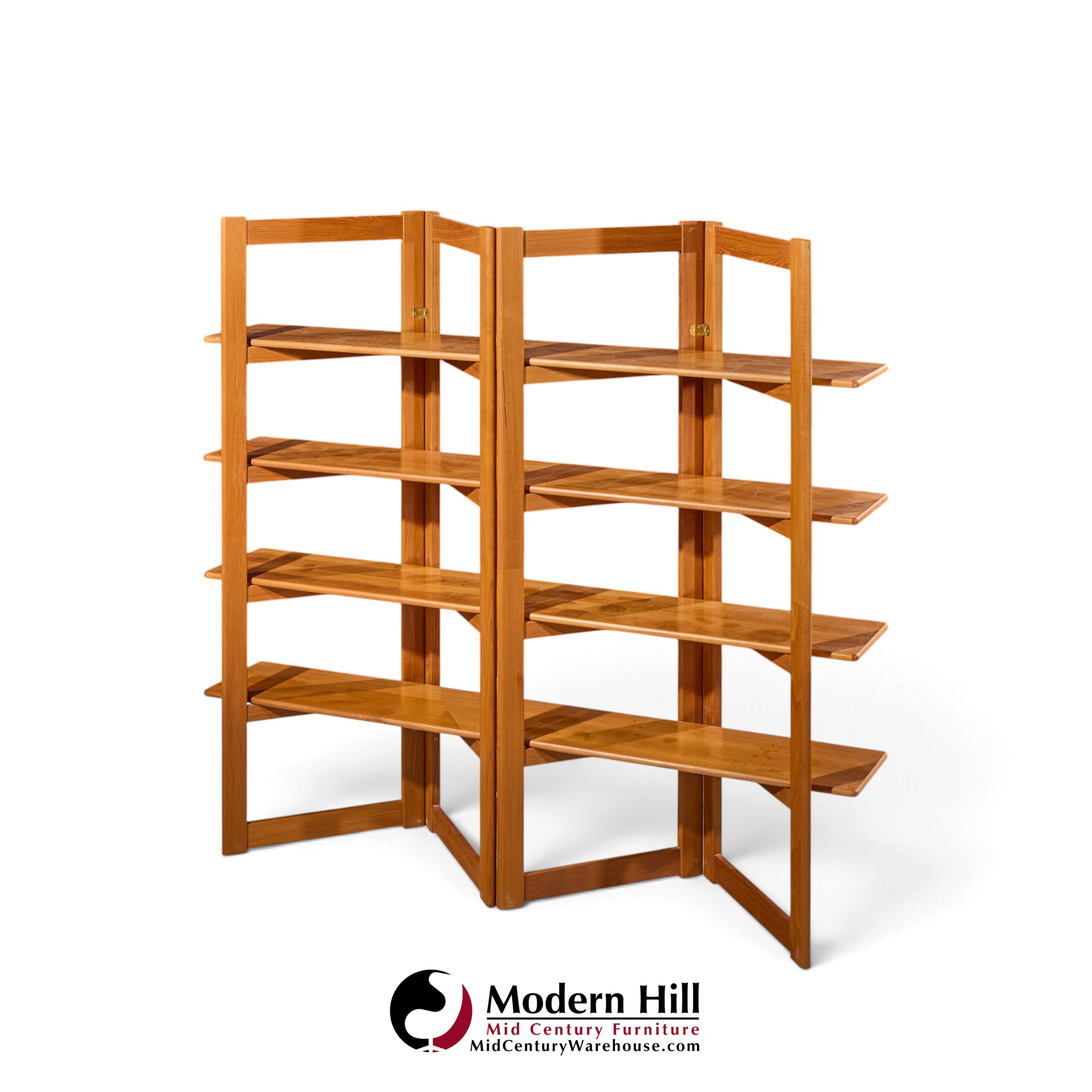 kurt Østervig style mid century teak bookshelf room divider