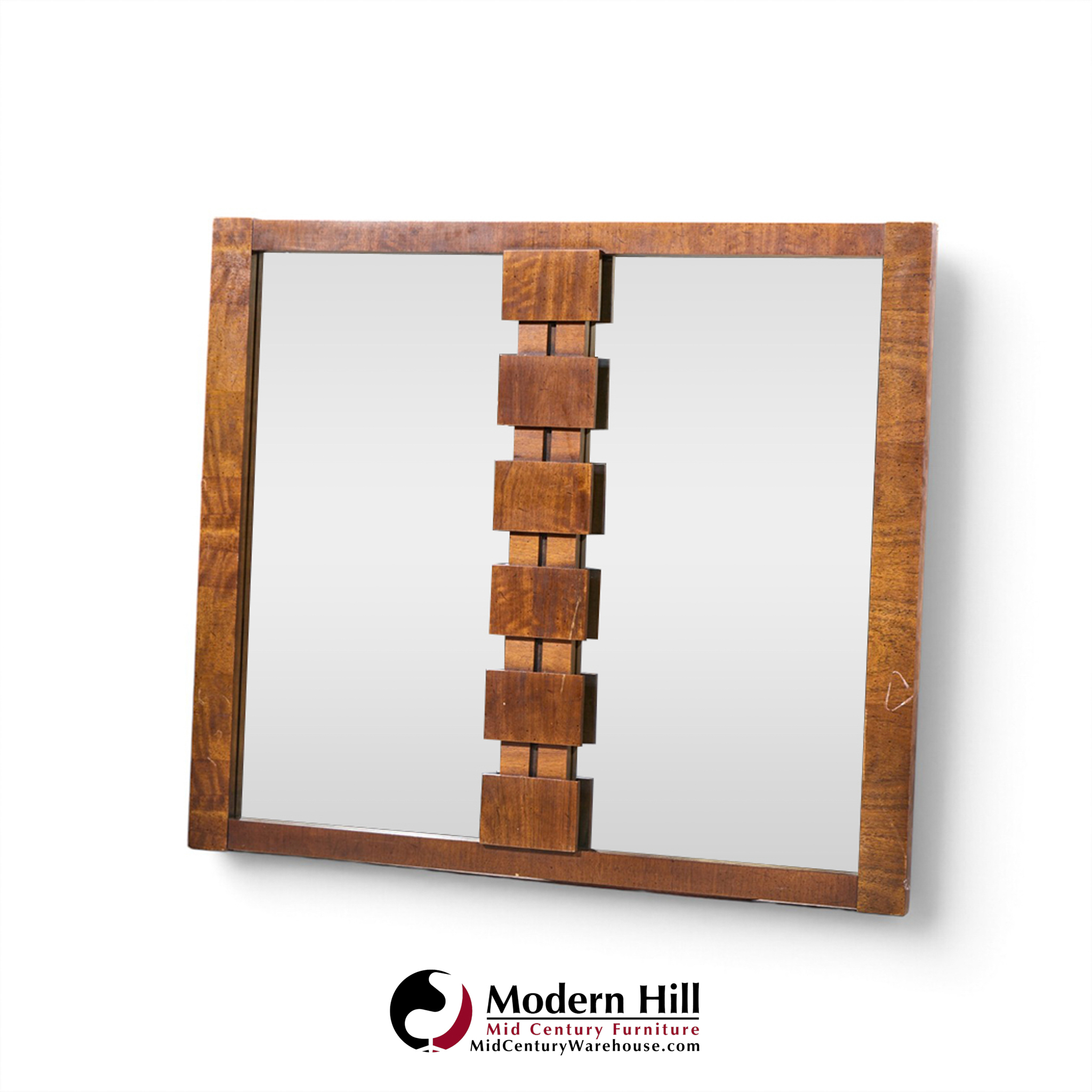 lane brutalist mid century walnut mirror