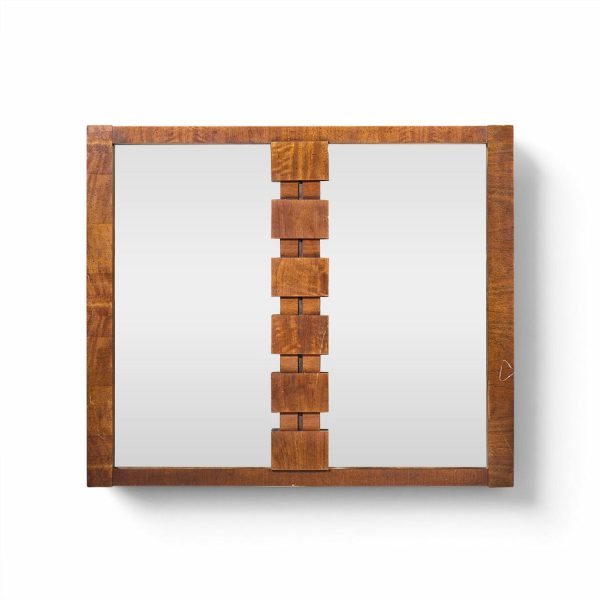 lane brutalist mid century walnut mirror
