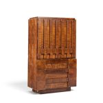 lane staccato brutalist mid century walnut armoire highboy dresser