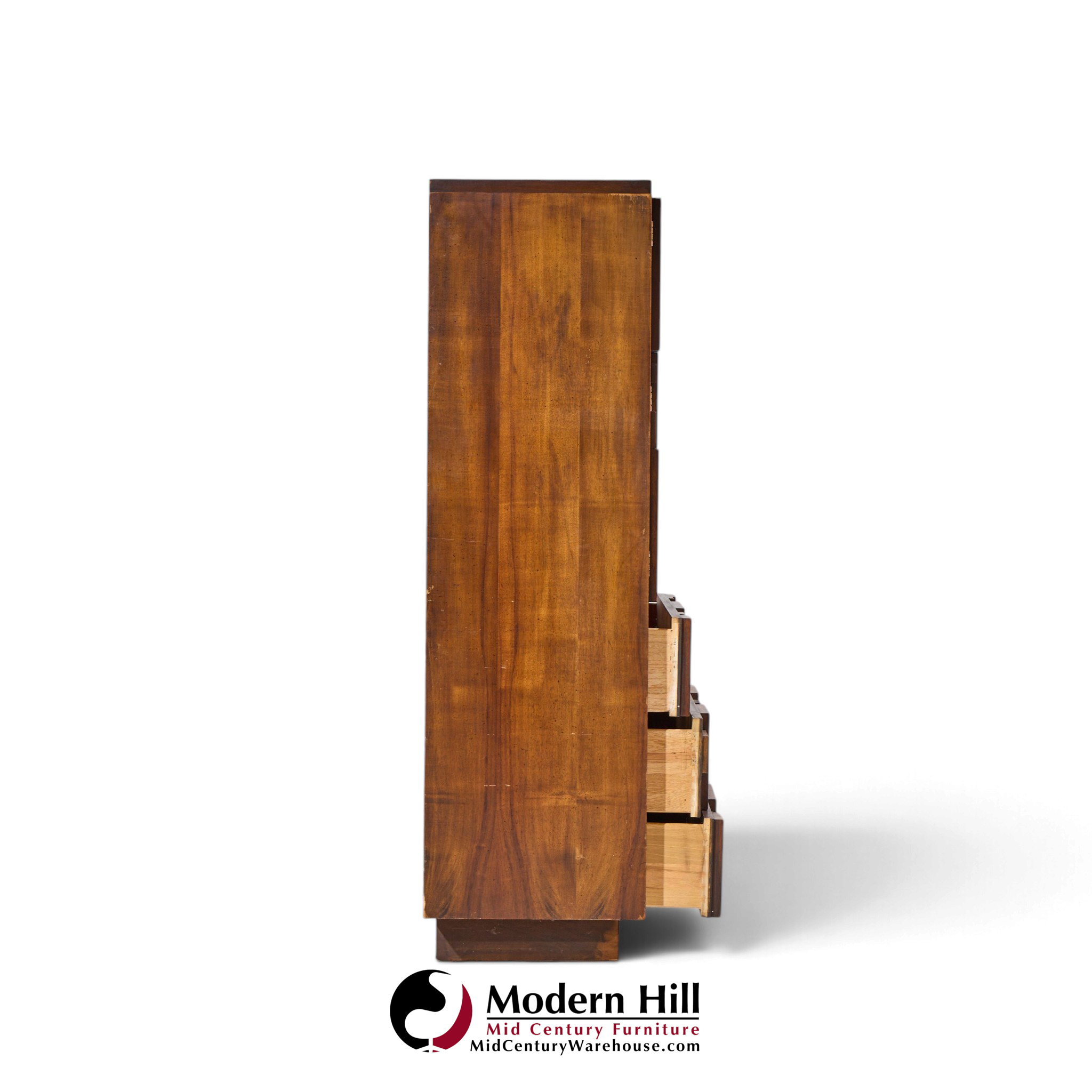 lane staccato brutalist mid century walnut armoire highboy dresser