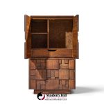 lane staccato brutalist mid century walnut armoire highboy dresser