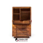 lane staccato brutalist mid century walnut armoire highboy dresser
