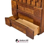lane staccato brutalist mid century walnut armoire highboy dresser