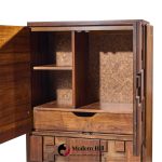 lane staccato brutalist mid century walnut armoire highboy dresser