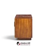 lane staccato brutalist mid century walnut nightstands - pair
