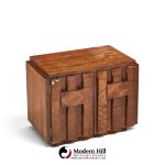 lane staccato brutalist mid century walnut nightstands - pair