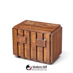 lane staccato brutalist mid century walnut nightstands - pair