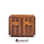 lane staccato brutalist mid century walnut nightstands - pair