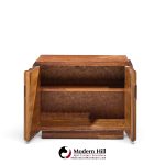 lane staccato brutalist mid century walnut nightstands - pair