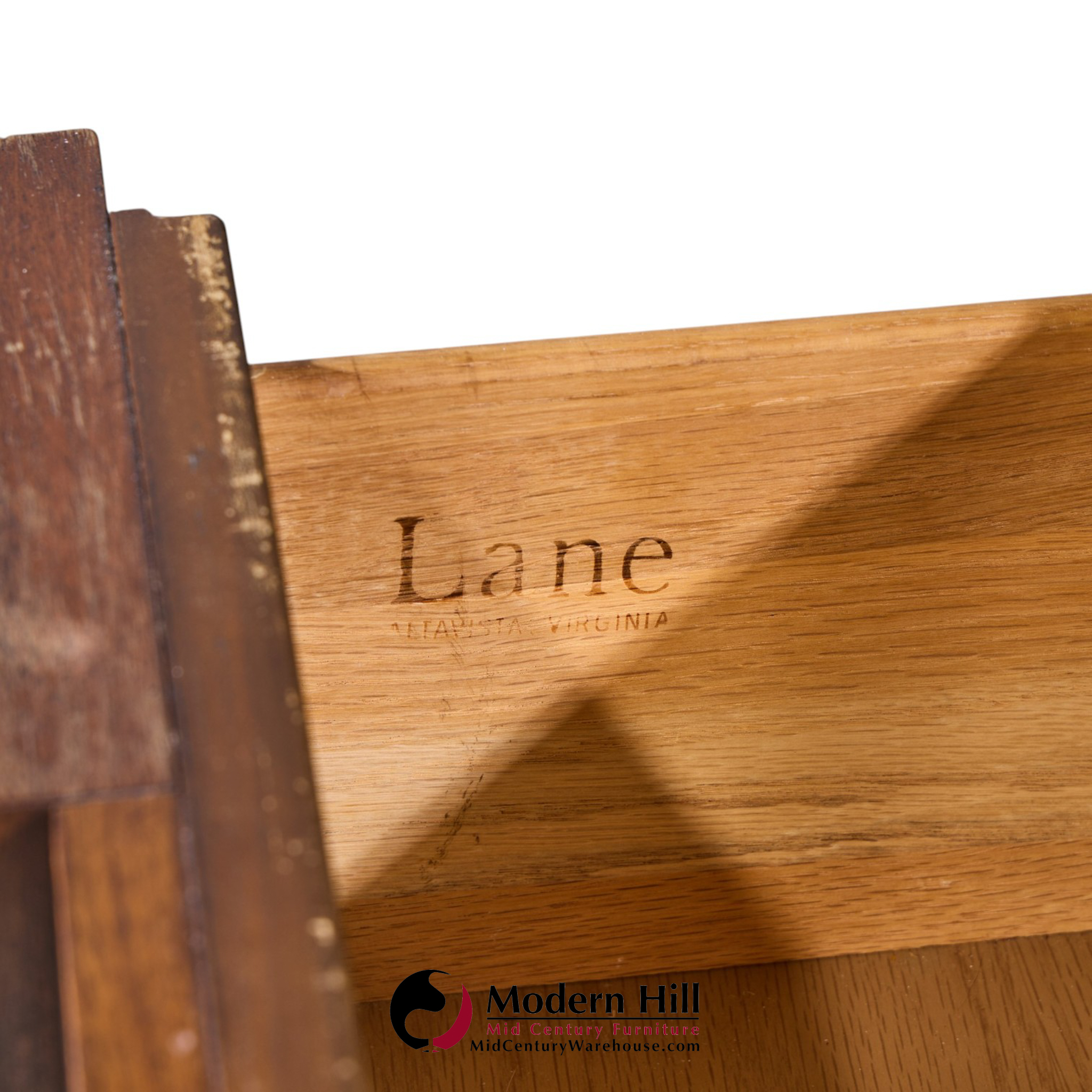 lane staccato mid century walnut brutalist lowboy dresser